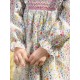 Anna Pavlova Dress Secret Garden Linen with Sweet William Hand Smocking