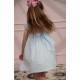 Katherine Johnson Dress Blue Sky Gingham with Rainbow Hand Smocking