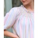 Cleopatra Blouse Pastel Rainbow with Lucky Charm Hand Smocking Edition 41