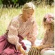 Cleopatra Blouse with Hedgerow Haze Hand Smocking made with Liberty Poppies and Daisies Edition 30