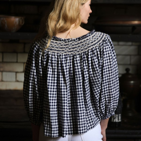 Cleopatra Jacket Schoolhouse Gingham with Chalk Hand Smocking Edition 5