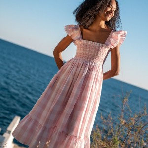 Rachel Carson Dress Candyfloss Gingham with Cocoloco hand Smocking